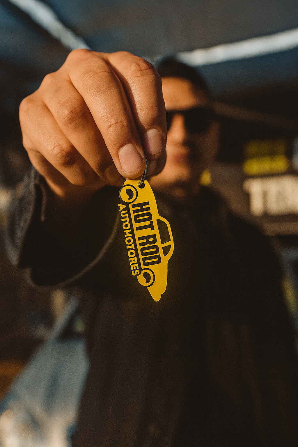 Llavero de Hot Rod Automotores entregado a un cliente